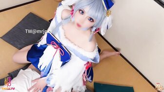 COS神里綾華雪白美肌粉嫩乳頭 讓人體驗極緻快感