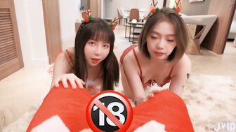 兩個聖誕正妹平安夜侍奉